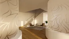 Treppenhaus mit Pflanzenwand in modernem Raum bei wegroups.eu